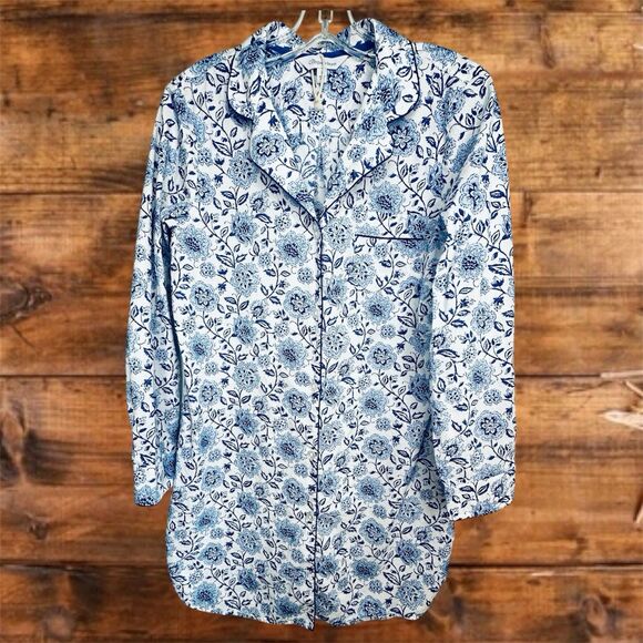 The Company Store Nightshirt Small Cottagecore Button Front Cotton Nightgown - Picture 2 of 10